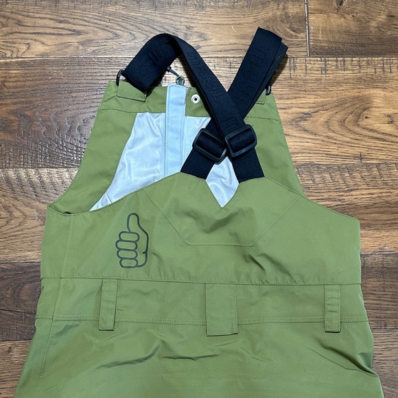 TREW Chariot Bib Women's Olive Green Outdoor Ski Cargo Overalls - Picture 8 of 9